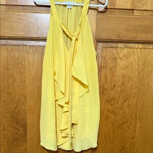 New York & Company Yellow Ruffle Blouse
